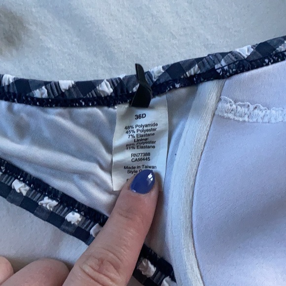 COPY - J. crew navy and white gingham underwire s… - Picture 6 of 6